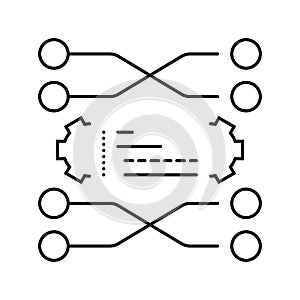sorting algorithm line icon vector illustration