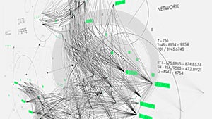 Sorting and analyzing complex big data, communication networks visualization, information database, technology illustration,