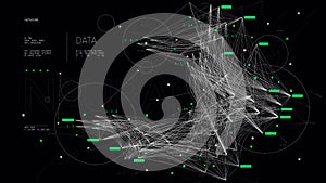 Sorting and analyzing complex big data, communication networks visualization, information database, vector technology illustration