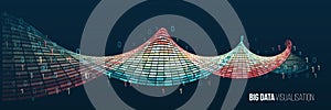 Sorting data. Vector technology background. Big data visualization. Information analytics concept. Abstract stream information