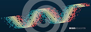 Sorting data. Vector technology background. Big data visualization. Information analytics concept. Abstract stream information