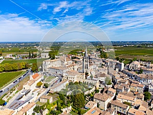 Sorting line, harvest works in Saint-Emilion wine making region on right bank of Bordeaux, picking, sorting with hands and