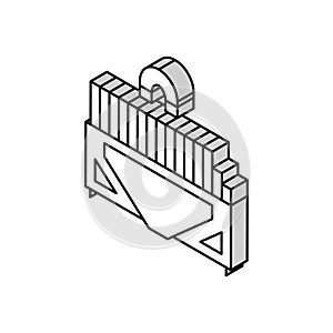 sorting metal garbage machine isometric icon vector illustration