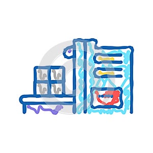 sorting waste machine icon doodle illustration
