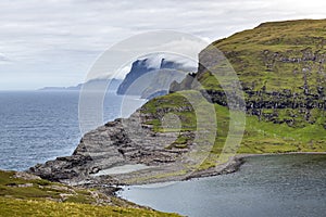 Sorvagsvatn lake cliffs on Faroe Islands