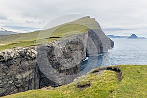 Sorvagsvatn lake cliffs on Faroe Islands