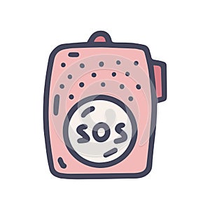 sos button color vector doodle simple icon