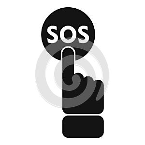 Sos call button icon simple vector. Engine safety