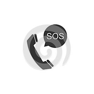 SOS call icon isolated. 911, emergency, help, warning, alarm