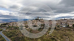 aerial view of the medieval town of Sos del Rey CatÃ³lico in Aragon, Spain. photo