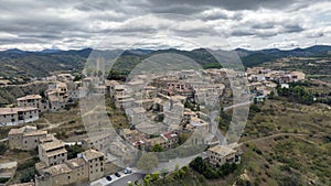 aerial view of the medieval town of Sos del Rey CatÃ³lico in Aragon, Spain. photo