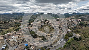 aerial view of the medieval town of Sos del Rey CatÃ³lico in Aragon, Spain. photo