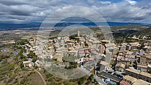 aerial view of the medieval town of Sos del Rey CatÃ³lico in Aragon, Spain. photo