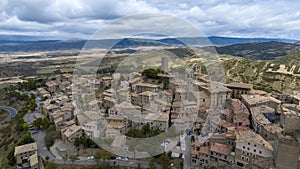 aerial view of the medieval town of Sos del Rey CatÃ³lico in Aragon, Spain. photo