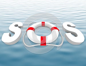 SOS - Life Preserver on Water Surface photo