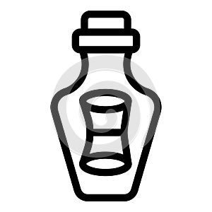 Sos message bottle icon outline vector. Post note