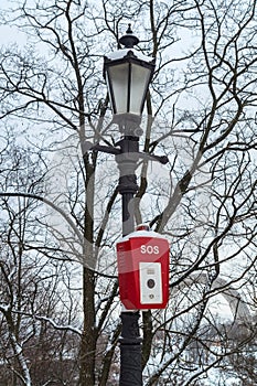 SOS police or emergency button in the public park