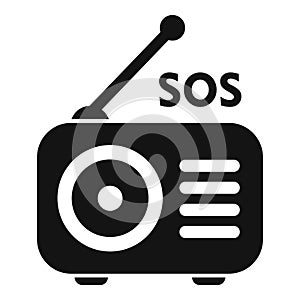 Sos radio signal icon simple vector. Danger rescue