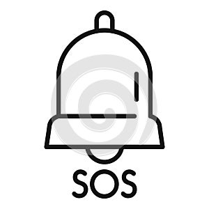 Sos ring icon outline vector. Safety siren security