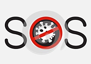 SOS sign get vaccinated stop coronavirus