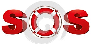 SOS signal with life ring.