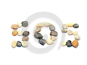 SOS word with stones