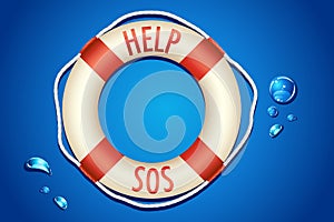 SOS written on Lifebouy photo