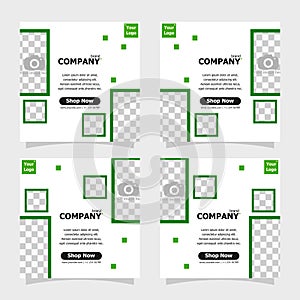 Sosial media post green colour using for business promotion style three