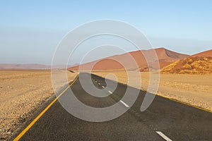 Sossuvlei highway in Namibia
