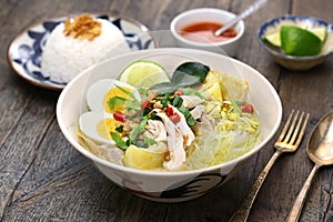 Soto Ayam, an Indonesian chicken noodle soup