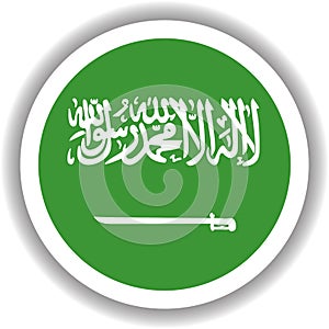 Soudi Arabia flag round shape Vectors