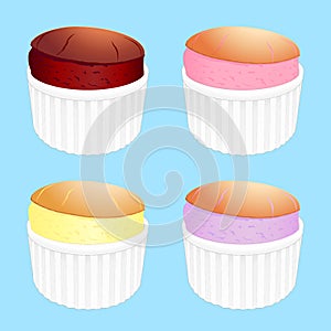 Souffles in White Ramekins