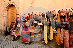 Souk bazaar in the Moroccan old town - Medina