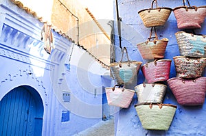 Souk in the beautiful blue medina of Chefchaouen