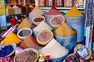 The Souks in Marrakesh, Morocco,. The largest traditional market in Africa
