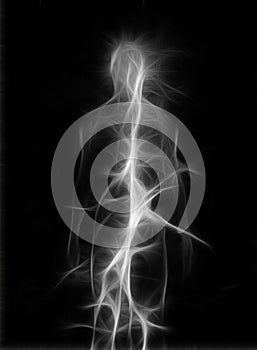 Soul or aura. Abstract figure design photo