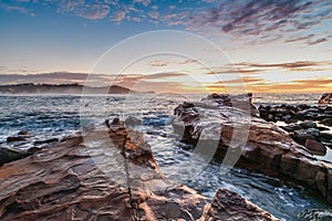 Soul Lifting Rocky Sunrise Seascape