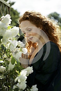 The soul of a rose with pre-raphaelite model Ivory Flame