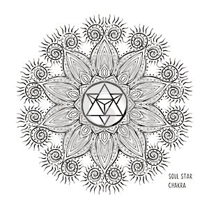 The Soul Star Chakra symbol vector illustration. For logo yoga healing