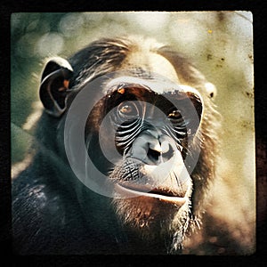 Soulful Chimpanzee Portrait  - generative ai