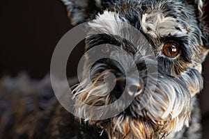 Soulful Eyes of a Schnauzer