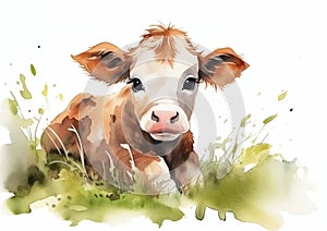 Soulful Princess: An Expressive Portrait of a Cute White Cow and