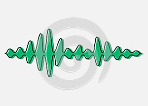 Sound, audio wave color icon. Vibration, noise amplitude. Music rhythm frequency. Radio signal, voice recording logo, soundwave.