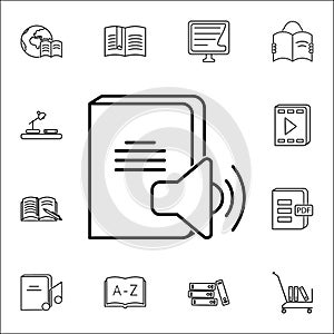 sound book icon. Books and magazines icons universal set for web and mobile