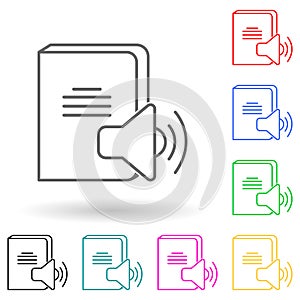 sound book multi color style icon. Simple thin line, outline vector of books and magazines icons for ui and ux, website or mobile