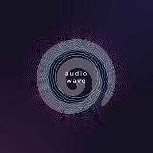 Sound circle wave. Abstract music ripple, audio amplitude waves flux vector background