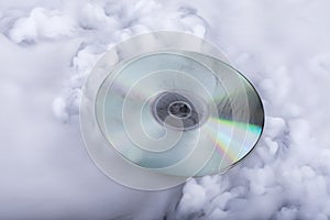 Sound cloud. Conceptual image. Compact disk