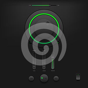 Sound control button on black background