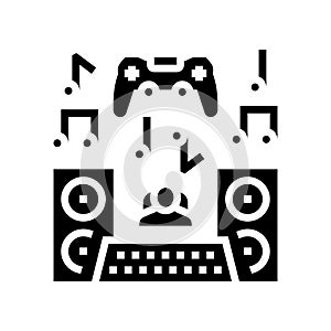 sound design game development glyph icon vector illustration