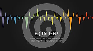 Sound equalizer pattern, music digital wave, voice tune graphic wave line, soundwave spectrum, colorful visual signal